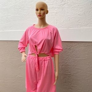 TIE KNOT SHORT SLEEVE SHORTS SET